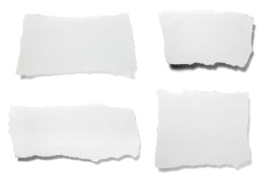 Ripped white paper note message background clipart