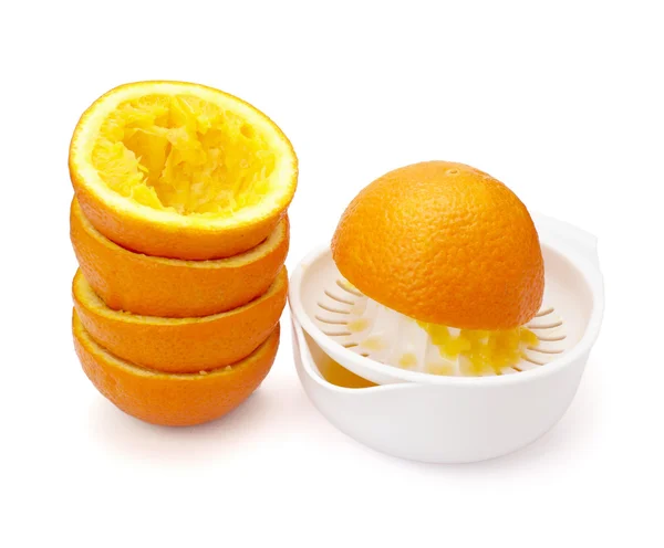 Preparação de suco de laranja fruta dieta alimentar alimentação saudável — Fotografia de Stock