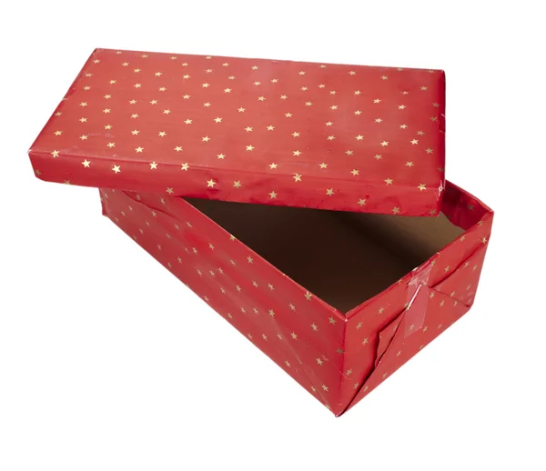 Caixa de presente vermelho pacote de aniversário natal — Fotografia de Stock