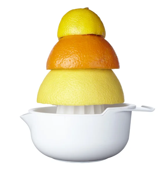 Preparação de suco de laranja fruta dieta alimentar alimentação saudável — Fotografia de Stock