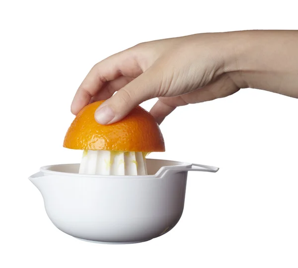 Orange juice forberedelse frugt mad kost sund kost - Stock-foto