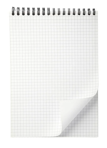 Notebook biuro czysty papier z loków — Zdjęcie stockowe