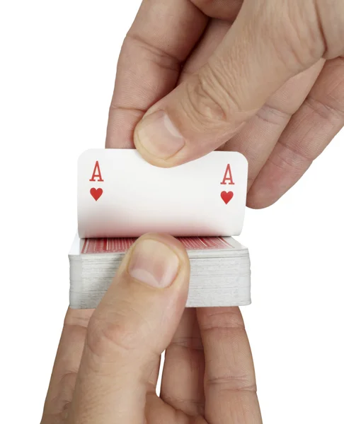Jugar cartas poker gamble juego de ocio —  Fotos de Stock