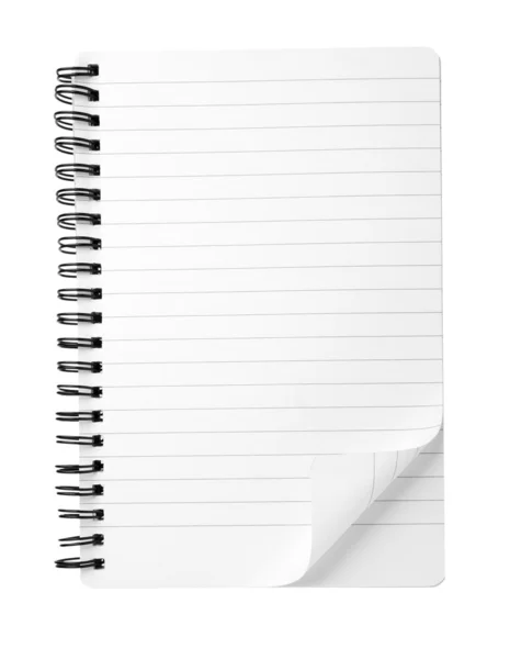 Quaderno ufficio carta bianca con ricciolo — Foto Stock