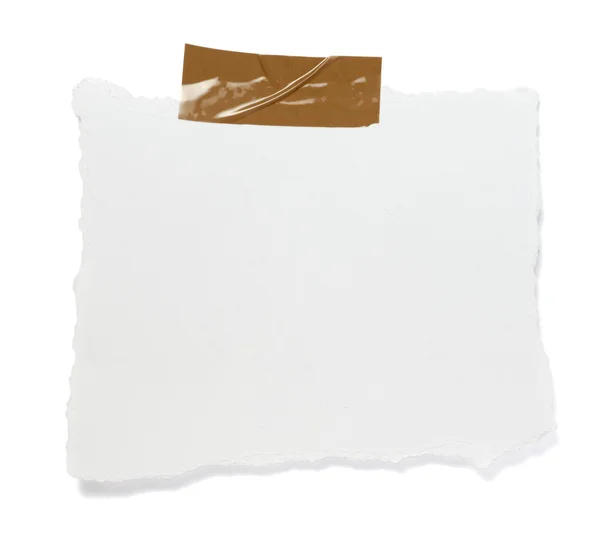 Ripped white paper note message background — Stock Photo, Image