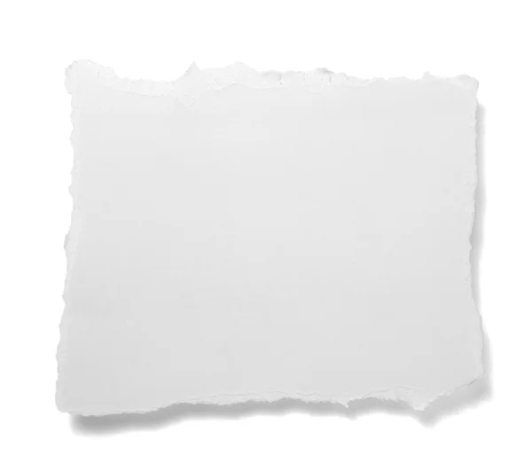 Σχισμένο χαρτί λευκό φόντο μήνυμα Σημείωση — Φωτογραφία Αρχείου
