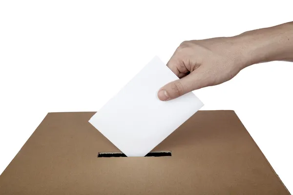 Виборча скринька виборчого бюлетеня політичні вибори — стокове фото