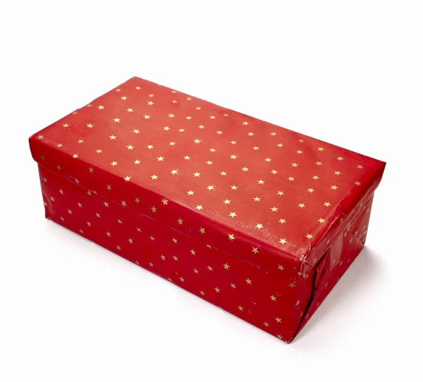 Kırmızı hediye kutusu paketi doğumgünü yılbaşı - Stok İmaj