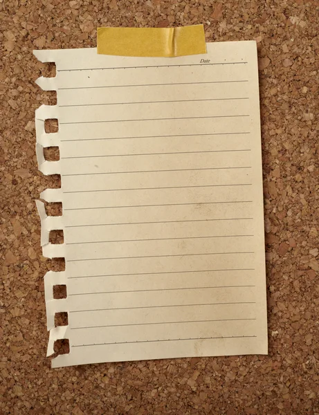 Brązowy stary papier Uwaga tło cork pokładzie — Zdjęcie stockowe