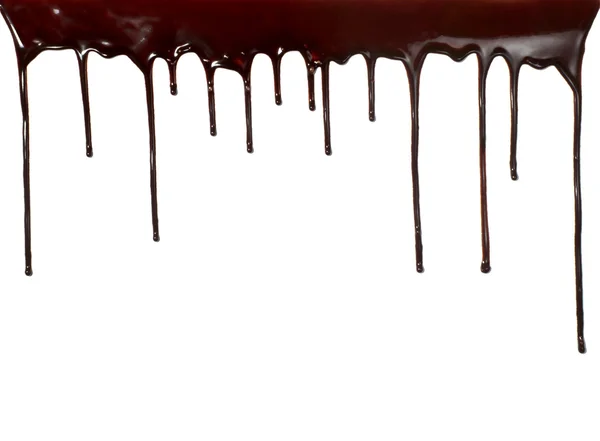 Sciroppo di cioccolato che perde cibo dolce liquido — Foto Stock