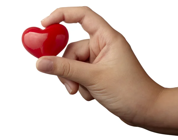 Serce kształt miłość romans ręka gospodarstwa — Zdjęcie stockowe