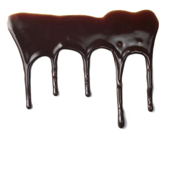 Chocolade siroop lekkende vloeibaar zoete voedsel — Stockfoto