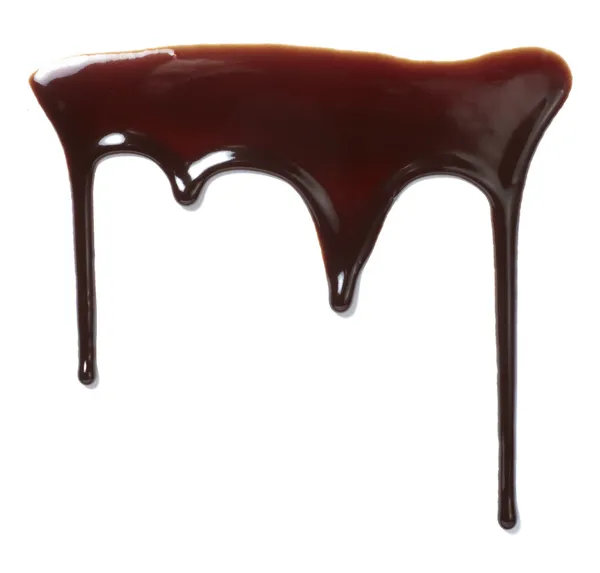 Шоколадный сироп просачивается жидкой сладкой пищи — стоковое фото