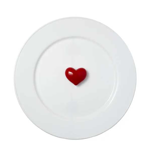 Corazón forma amor plato plato romance —  Fotos de Stock