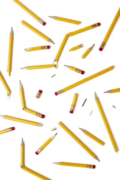 Використовується зламаний олівець освітній бізнес — стокове фото