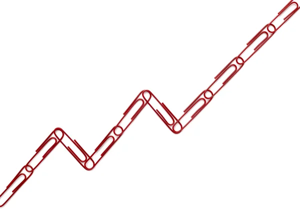 ペーパー クリップのグラフ グラフ ファイナンス事業 — ストック写真