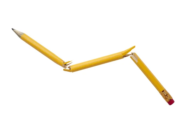 Used broken pencil education business — Stock Photo, Image
