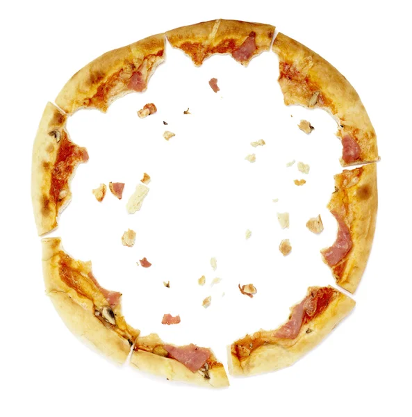 Pizza cibo farina mangiato briciole — Foto Stock
