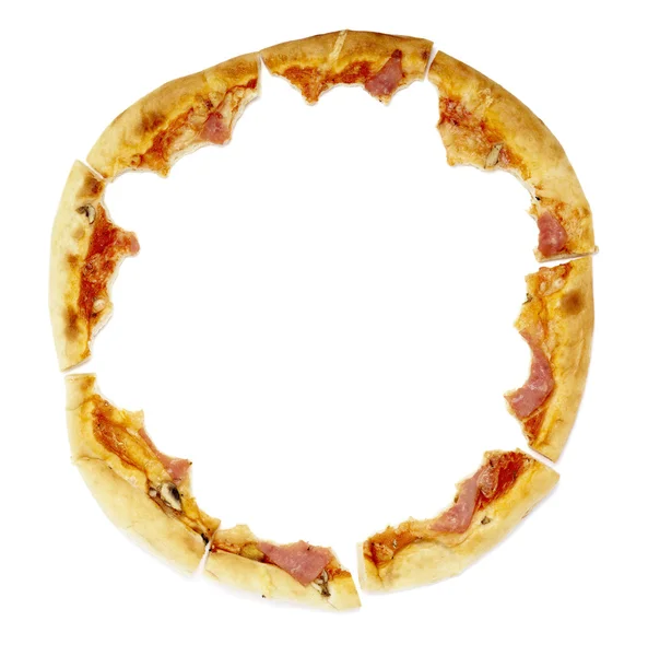 Pizza food meal eaten crumbs — Stock Photo, Image