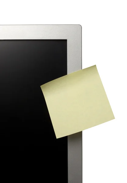 Notas de papel no monitor do computador — Fotografia de Stock