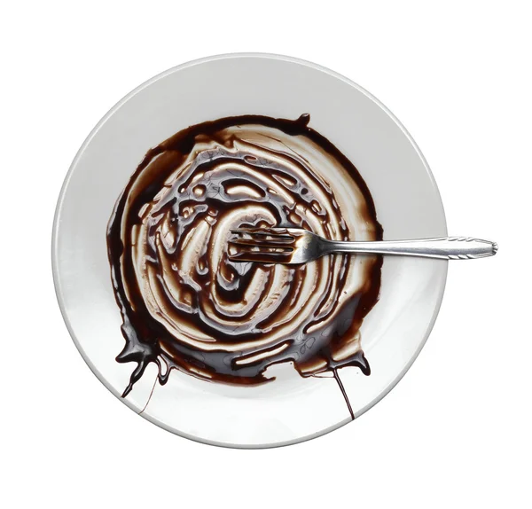 Choklad sirap läcker sås ätit söt mat — Stockfoto