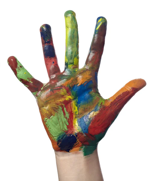 아이 손 미술 공예 페인트 색상 — 스톡 사진