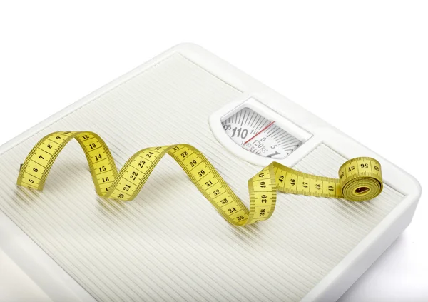 Scale libra measurement tape diet — Stock Photo, Image