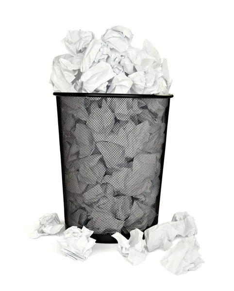 stock image Paper ball waste paper bin office business