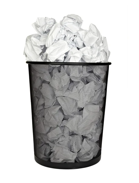 纸球废纸 bin 办公室业务 — 图库照片
