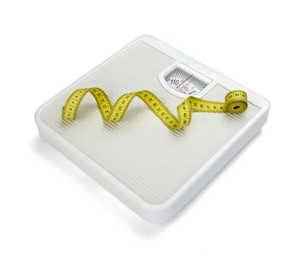 Scale libra measurement tape diet — Stock Photo, Image