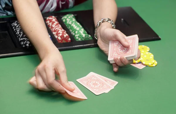 Casino card chip — Stock Photo, Image