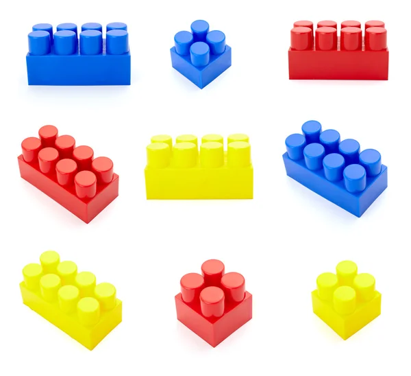 Іграшковий лего блок будівництва освіта дитинство — стокове фото