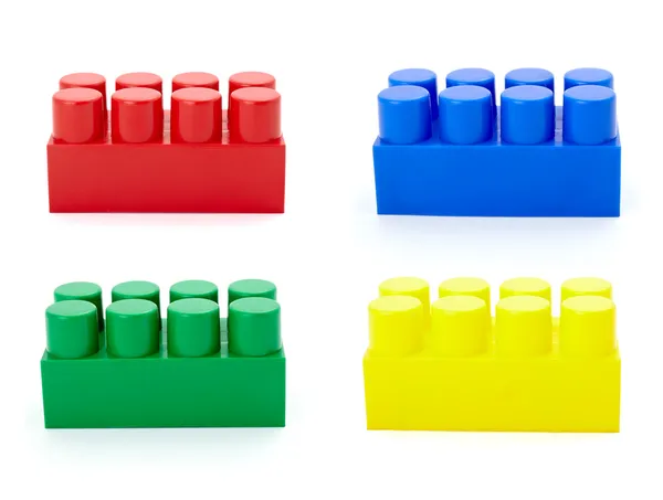 Іграшковий лего блок будівництва освіта дитинство — стокове фото