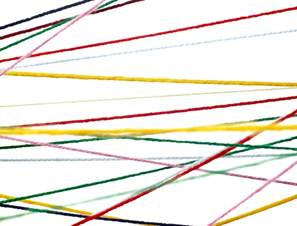 Wol merajut string kabel latar belakang berwarna-warni — Stok Foto