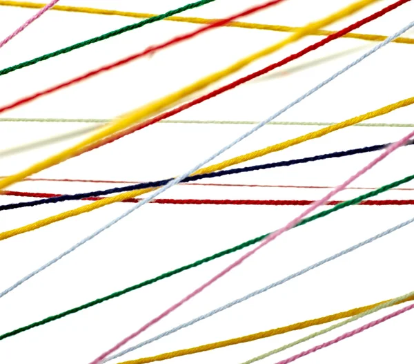 Wol merajut string kabel latar belakang berwarna-warni — Stok Foto
