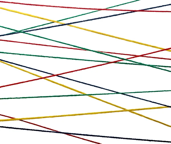 Gyapjú-kötés húr kábel színes háttérrel — Stock Fotó