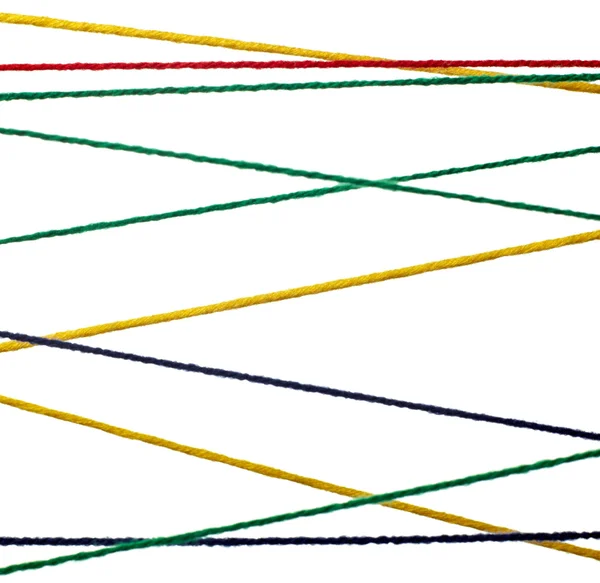 Lã de tricô corda cordão colorido fundo — Fotografia de Stock
