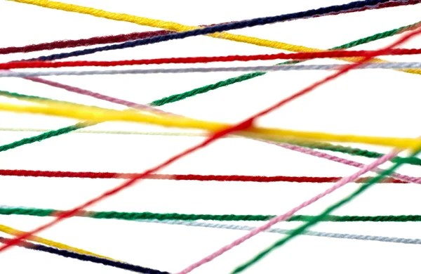 Lana de punto cuerda colorido fondo — Foto de Stock