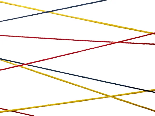 Gyapjú-kötés húr kábel színes háttérrel — Stock Fotó