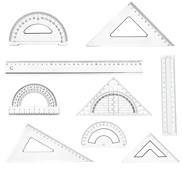 Regolo di plastica geometria matematica istruzione scolastica — Foto Stock