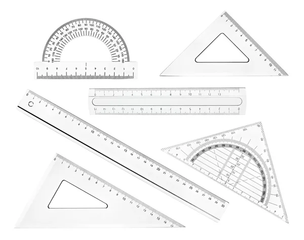 Plast linjalen math geometri skolutbildning — Stockfoto