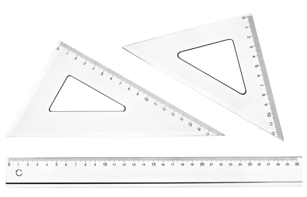 stock image Plastic ruler math geometry school education