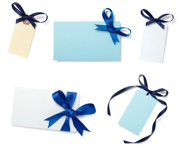 Red ribbon card note collection — Stock Photo, Image