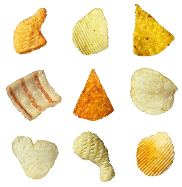 Potato chips junk salted food — Stock Photo, Image