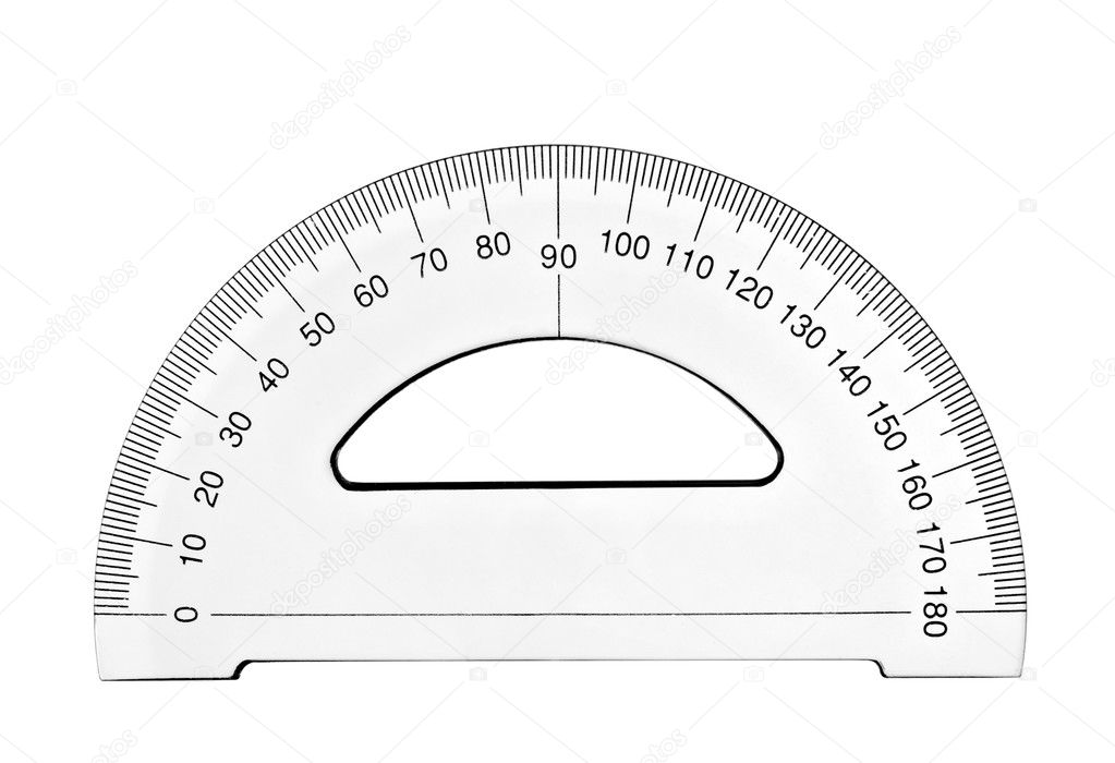 Plastic School Drawing Ruler On A White Background Stock
