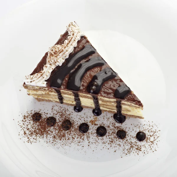 Sahne Schokoladenkuchen süßes Essen — Stockfoto
