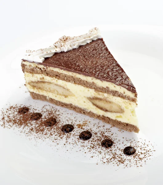 크림 초콜릿 케이크 달콤한 음식 — 스톡 사진