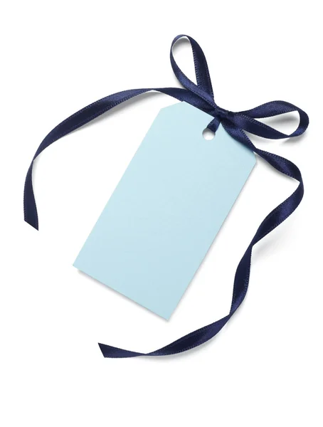 Blue ribbon card note — Stock Photo, Image