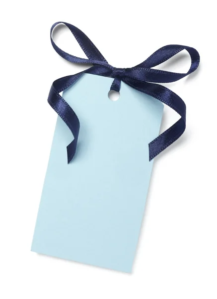 Κορδέλα μπλε κάρτα Σημείωση — Φωτογραφία Αρχείου