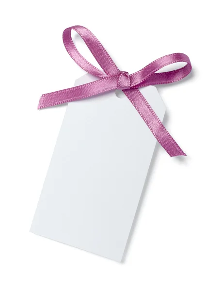 Nota de cartão de fita rosa roxo — Fotografia de Stock